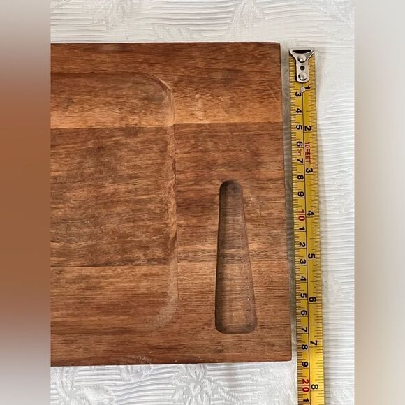 George Briar Teak Wood & Tile MCM Ceramic Serving Tray Charcuterie Board Vtg - Picture 5 of 8